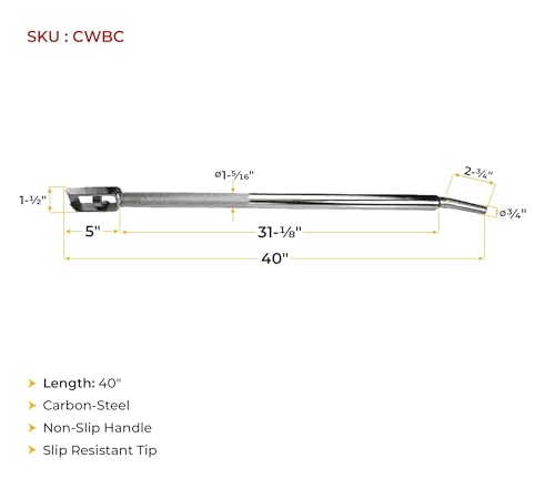 Image of Mytee Products 39.5 inch Combination Winch Bar for Flatbed Trailer - Chrome Carbon-Steel Combo Winch Bar with Non-Slip Handle & Square Head for Chain Lever Binders