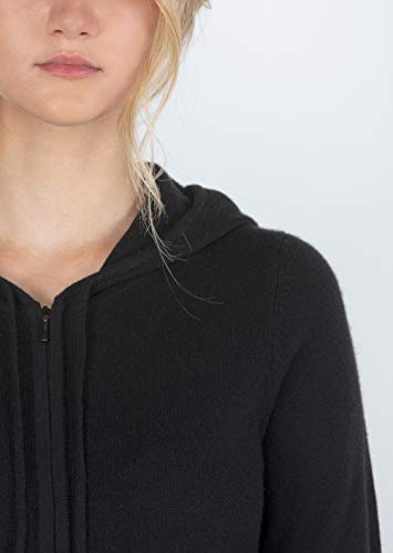 JENNIE LIU Women's 100% Pure Cashmere Long Sleeve Zip Hoodie Cardigan Sweater3