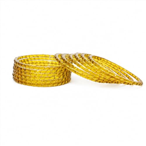 Image of Raindrop Crystal Glass Bangles, Pack of 12