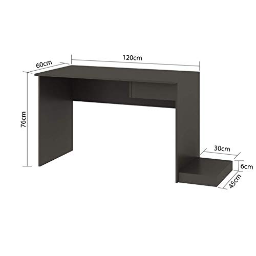 Mesa Gamer para Computador 1 Gaveta Fellicci Grafite