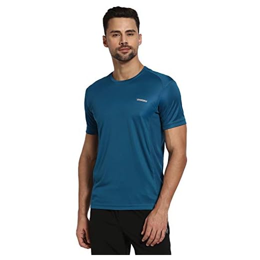 Van Heusen Men T-Shirt - 100% Polyester - Swift Dry, Anti Microbial, Crew Neck_61002_Teal_M