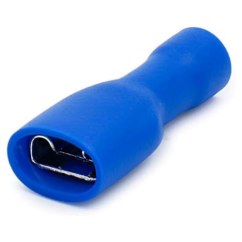 Heschen Schnellkupplungsbuchse Vinyl vollisoliert, FDFD2-250, 6,3 x 0,8 mm Kabelschuh, für 1,5-2,5 mm² (16-14 AWG), Blau, 100 Stück Cover