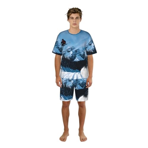 Pijama de snowboard para hombre que soluciona el calor nocturno con pantalón corto cómodo
