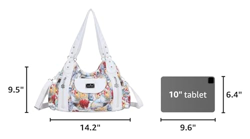 Image of Angel Kiss Purses for Women, Large Shoulder Bag Hobo Tote Purse Mutipocket Faux Leather Satchel Hobo Purse