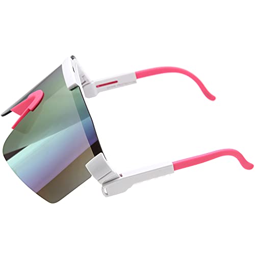zeroUV - Futuristic Side Panel Cyberpunk Monoblock Shield Sunglasses D2662