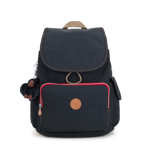 Kipling Mochila feminina City Pack média, Azul-marinho C, 12.5''L x 14.5''H x 7.25''D, Mochila feminina City Pack média