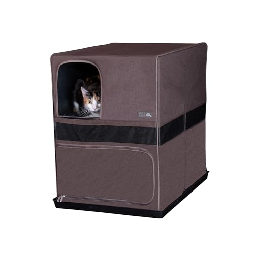 Image of Pet Gear Pro Pawty for Cats with littertraX Mat, Put an end to Scattered Litter, Foldable, Easy Clean, Litterbox not Included, Chocolate