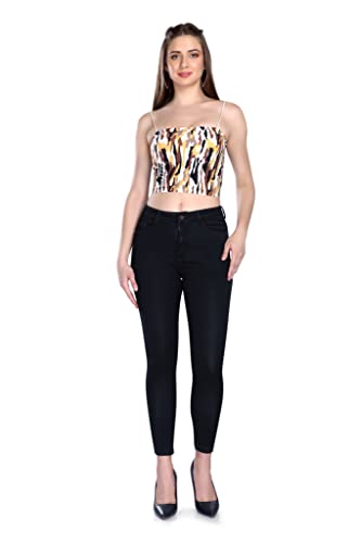 Channel-F Women’s High Waist Jeans, Ankle Length, Strechable Denim Jeans for Women & Girls