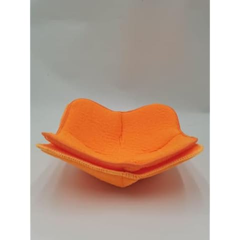Set of 2 Orange Microwave Bowl Cloth Hot Pads Pot - Good Kitchen Accessories - Bowl Holder to Protect Your Hands from Hot Dishes and Heating Soup - Microwave Bowls That Don't Get Hot - Polyester Plate Cover