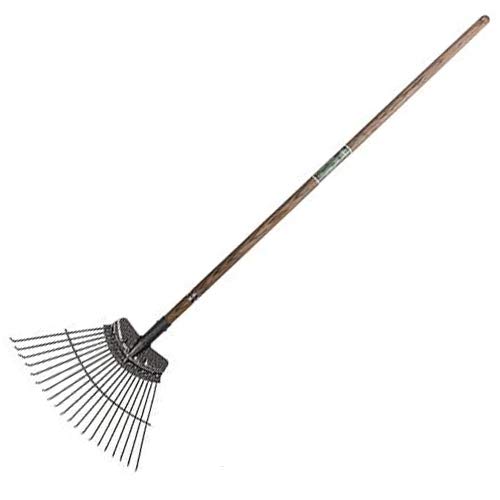 Premium Carbon Steel 1550mm Lawn Leaf Rake - Garden Leaves Patio Ground - Collect Debris, Grass Cuttings, Soil, Weed Tool - Loops