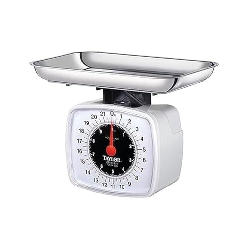 Taylor Analog Kitchen Scale Mechanical Food Scale, 22 lb Capacity, Multicolor