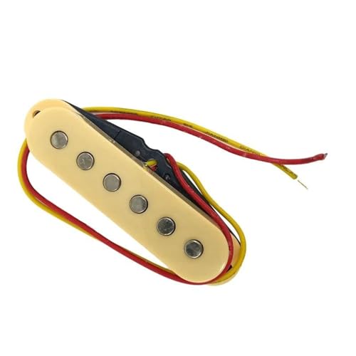 6弦エレキギター用シングルコイルピックアップキット交換品 エレキギターピックアップセット(Yellow)