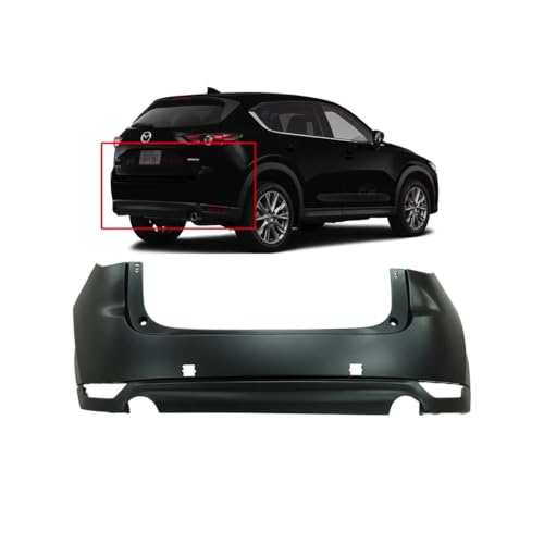 Image of Compatible with Mazda CX-5 2017-2021 Rear Bumper Cover | Primed, Without Parking Sensor Holes, Ready to Paint, OEM KBYA5022XBB, MA1100226