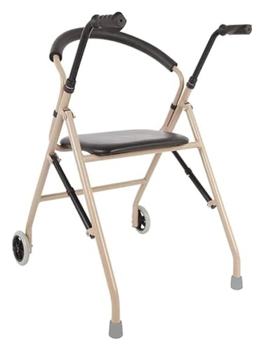Cadre de marche pliant avec siège et roues déambulateur kaki