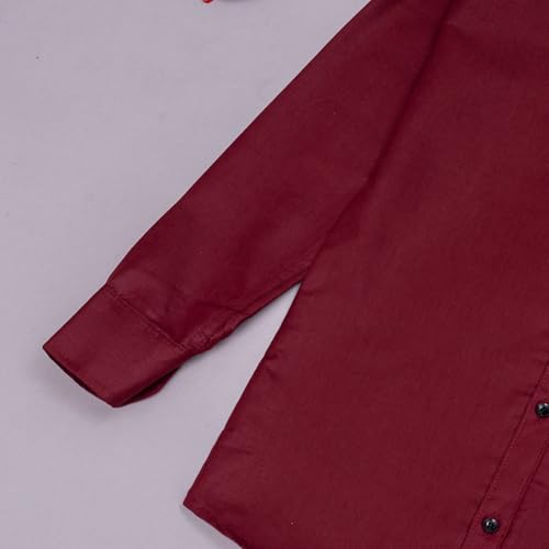 Image of Vikita Enterprise Kid Boy's Cotton Solid Shirt with Spread Collar Neck Full Sleeves Button Closure Curved Length and One Pocket | Shirt For Kids Boys