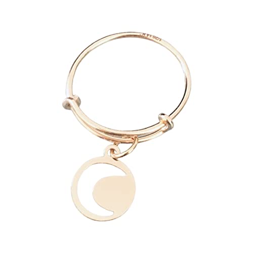 Bague lune plaquée or 24k avec pendentif lune, bijou céleste, bague femme dorée