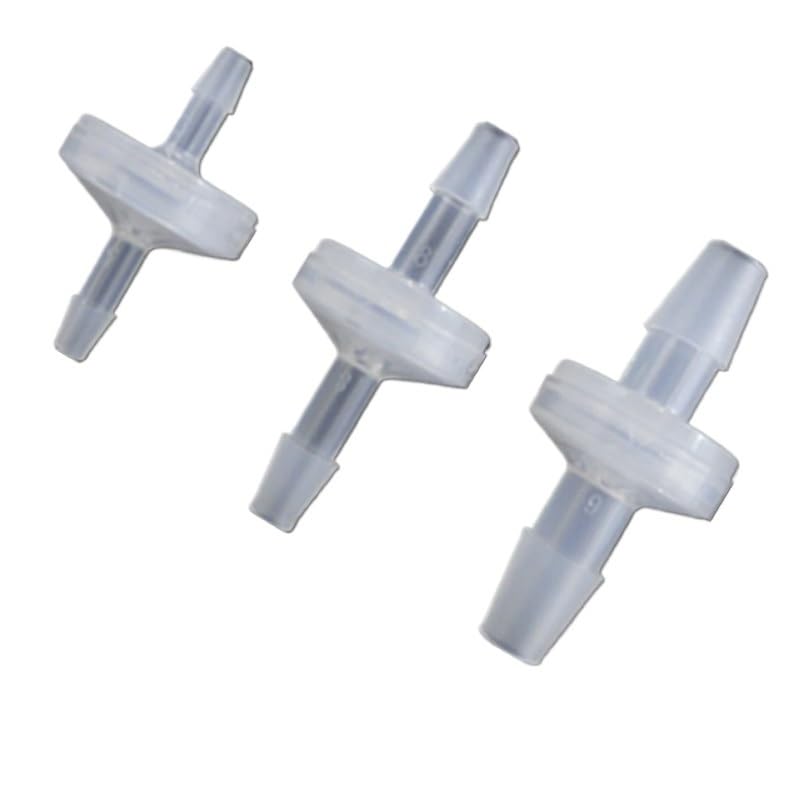 Válvula antirretorno de plástico PP de 10 piezas/válvula de retención de agua/válvula unidireccional for fluidos de gas, aire, líquidos, acuarios médicos 1/8 3/16 1/4(CDPV3L,100 Pieces)