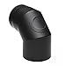 Produktbild raik Rauchrohrbogen/Ofenrohrbogen 90° 3-teilig 130 mm Durchmesser mit Reinigungsöffnung Stahlblech 2 mm Schwarz SH020-130-sw