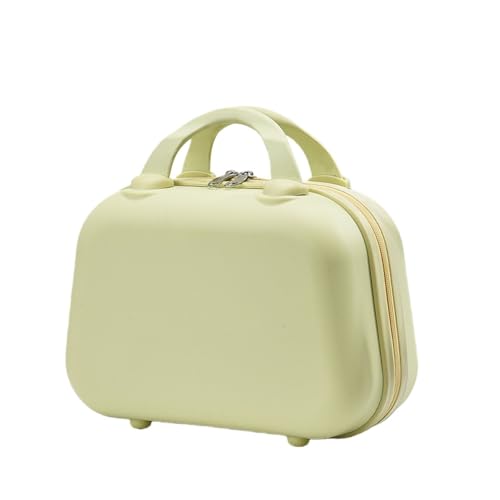 【ChopEase】化粧箱、ヴィンテージ荷物デザイン 14インチの化粧品ケース、女性用小型荷物、お土産用スーツケース、かわいい、機内持ち込み用小型バッグ (イエロー)