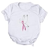 Photo Gallery ms printing - maglietta con motivo mese internazionale della consapevolezza del cancro al seno, orecchini alla moda, bianco, l Photo Gallery ms printing - maglietta con motivo mese internazionale della consapevolezza del cancro al seno, orecchini alla moda, bianco, l