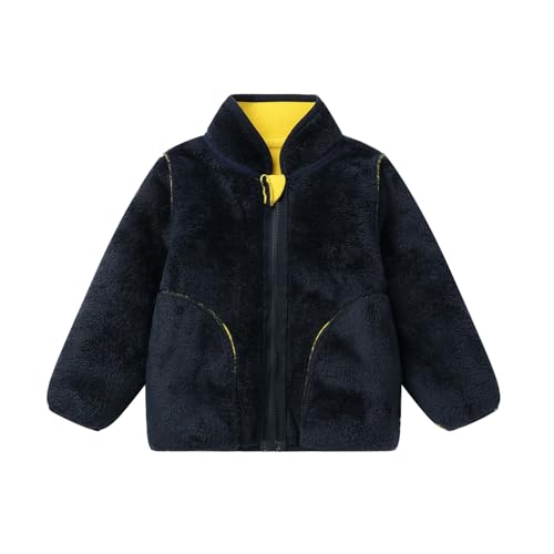 Image of LittleSpring Boys Girls Polar Fleece Jackets Fur Lined Zip Up Warm Winter Coat
