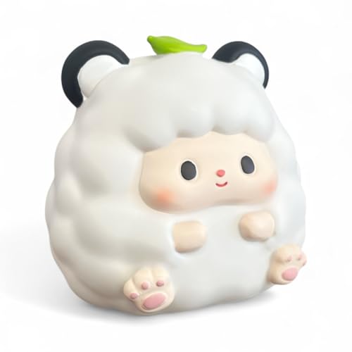 Tirelire décorative XL en plastique dur, motifs animaux : renard, vache, panda, lapin, mouton, cochon (mouton)