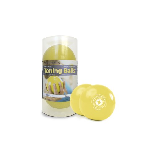 STOTT PILATES Toning Ball, Two-Pack (Lemon), 2 lbs / 0.9 kg Each