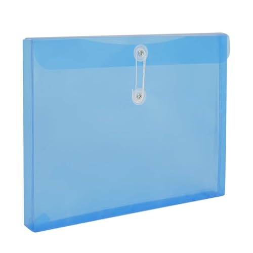 Namzi プラスチック製リーガルサイズ 拡張可能な封筒 紐留め付き クリアファイルフォルダー ポリプロジェクトペーパー 書類オーガナイザー オフィス 学校 自宅用 12パック ブルー