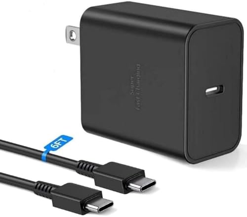 45W Super Fast Charger USB C Android Phone Charger Fast Charging Compatible with Samsung Galaxy S25/S25 Ultra/S25+/S24 Ultra/S24/S24+/S23 Ultra/S23/S22/S20/S21/Note 10,Galaxy Tab, 6ft C Cable