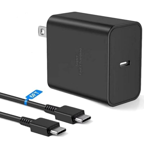 45W Super Fast Charger USB C Android Phone Charger Fast Charging Compatible with Samsung Galaxy S25/S25 Ultra/S25+/S24 Ultra/S24/S24+/S23 Ultra/S23/S22/S20/S21/Note 10,Galaxy Tab, 6ft C Cable