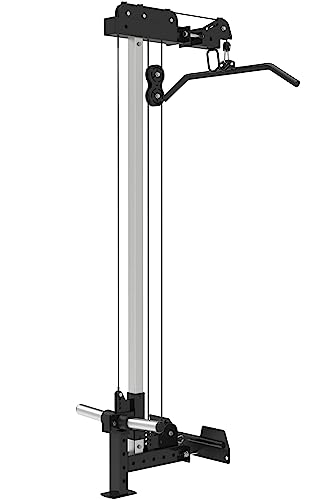 French Fitness FSR100/R20 LAT Pulldown / Low Row Attachment for FSR100 Smith Rack & R20 Power Cage, Grade Steel, 440 lb Max Load, Full Body Upper Back & Arm Exercises
