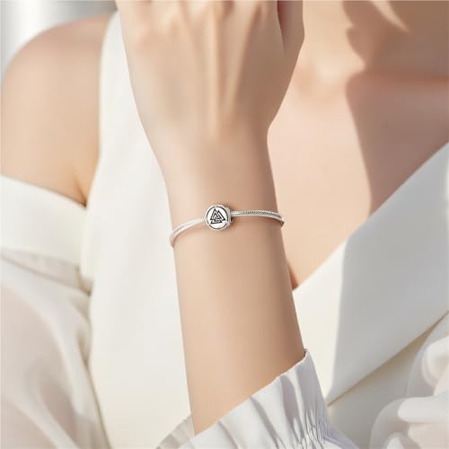 Abalorio Valknut de plata ley 925 compatible con pulsera Pandora 2