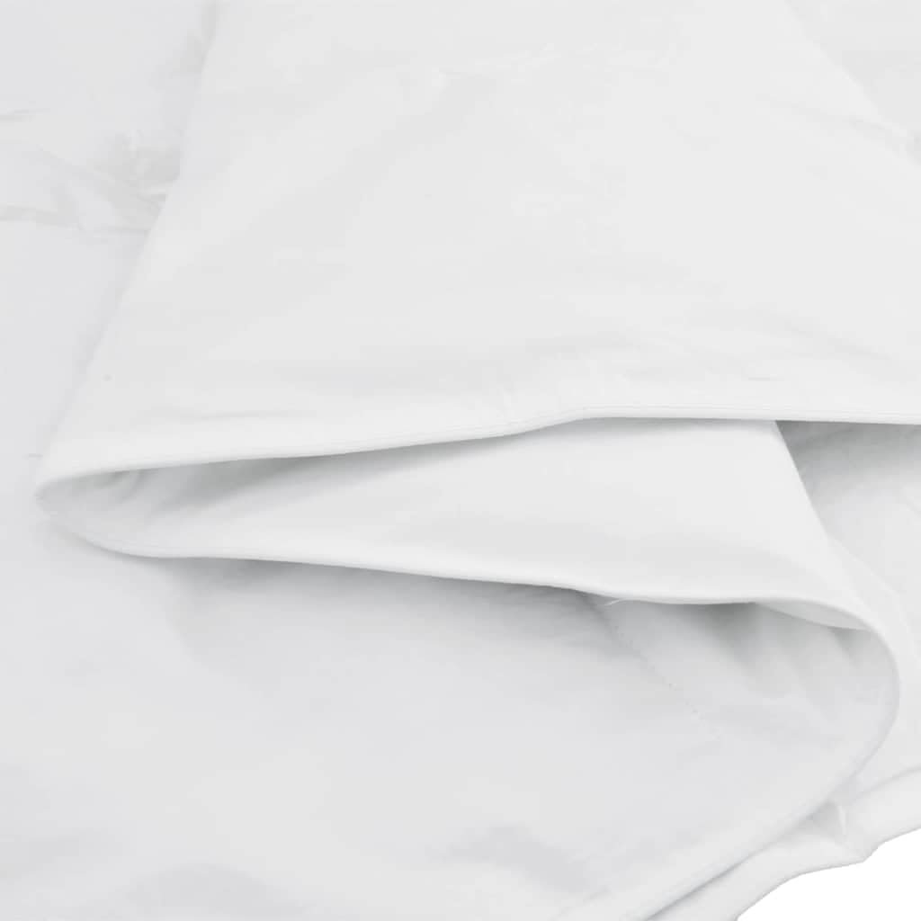 Edredón de verano blanco 200 x 200 cm, relleno de plumas, algodón transpirable, ligero, regula la temperatura, para dormitorio, manta para todo el año