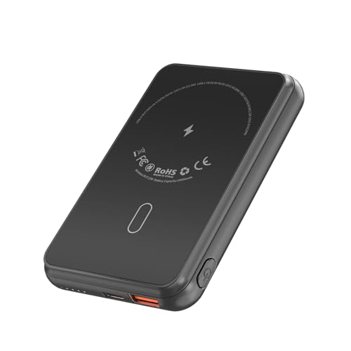 Power Bank for Mag-safe, Wireless Portable Charger, 10000mAh PD 22.5W Fast Charging USB C In & Out, Small Magnetic External Battery Pack Compatible with iPhone 15/14/13/12 Series (Black) Power Bank for Mag-safe, Wireless Portable Charger, 10000mAh PD 22.5W Fast Charging USB C In & Out, Small Magnetic External Battery Pack Compatible with iPhone 15/14/13/12 Series (Black)