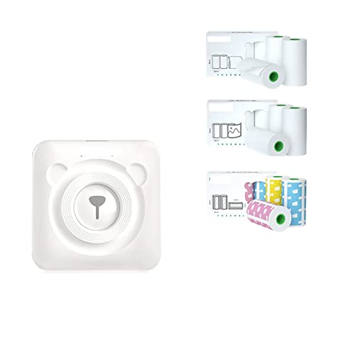 Image of Thermal Photo Printer Wireless Portable Label Maker Barcode Sticker(White 9 Paper)