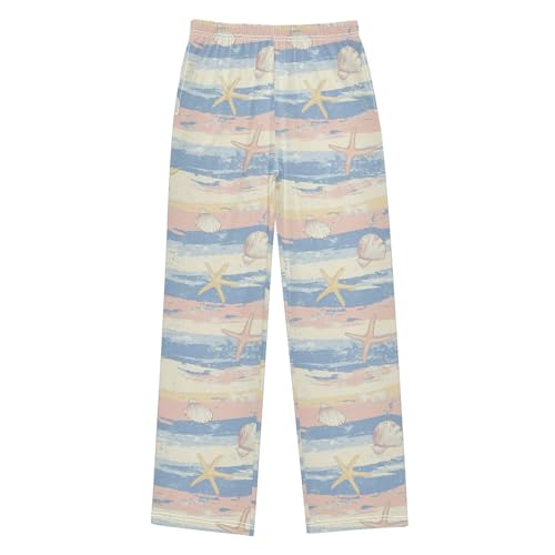 Pajama Bottoms, Pajamas Long Pant Seashells Lounge Wear Casual Colorful Striped Sleep Pants Soft Pjs Sleepwear
