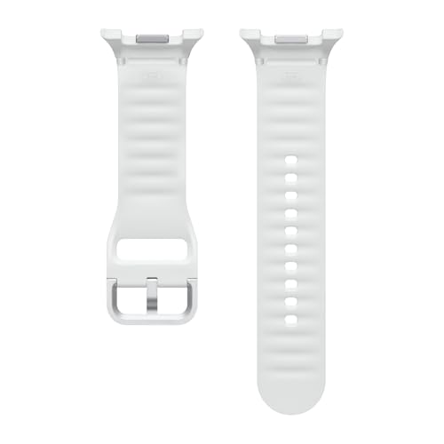 Image of Galaxy Watch 8 Series Sport Band, Rubber, Dynamic Lug System, Flexible Fit, Breathable, Compatible with Galaxy Watch 8 and Watch 8 Classic, S /M White