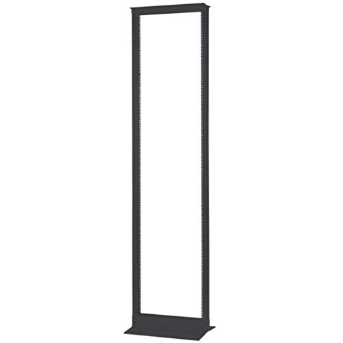 C2G 2-Post 45U Open Frame Server Rack - Supports 750lbs Of Network & IT Equipment - Includes 50 Panel Mounting Screws - Self Squaring & Self Supporting Design With EIA Hole Pattern - Black Model 14588