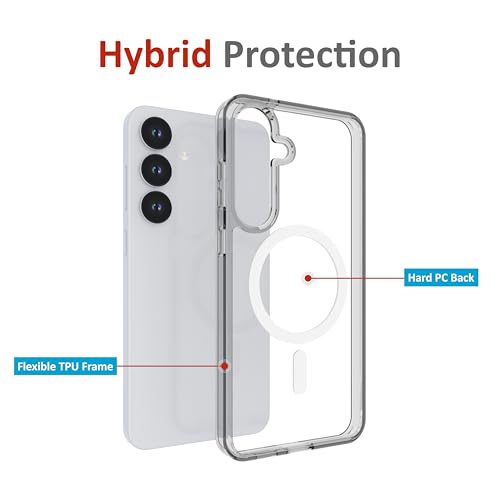 Image of Case for Samsung Galaxy S25 Plus with Mag-Safe, [Anti-Yellowing Technology] [Military Grade Drop Protection] Shockproof Slim Hybrid Phone Case for Samsung Galaxy S25 Plus 5G - Steel Grey