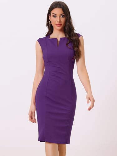 Image of Allegra K Women's Sheath Dress Pencil Work Sleeveless Professional Office Dresses