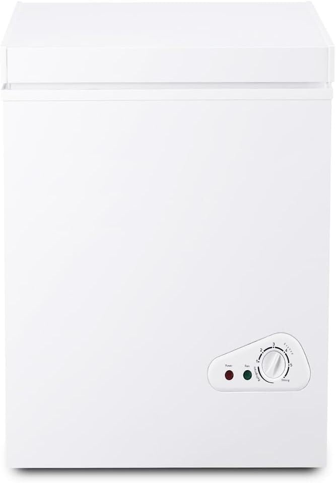 Fcicarn Compact Chest Freezer, 3.5 Cu.Ft. Deep Freezer With Dividers And Basket, Manual Temperature Control, For Home Use, White on Fridge.com - View 3