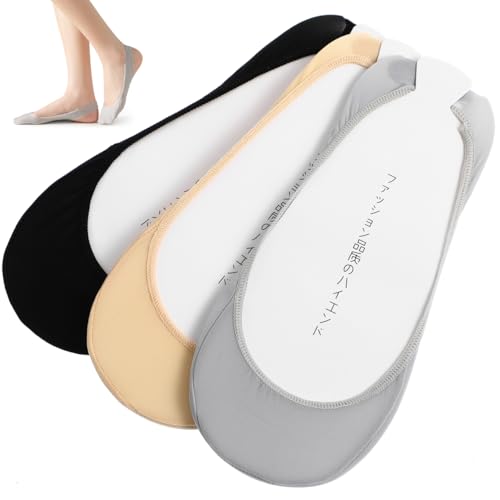 Image of EXCEART 3 Pairs No Show Sling Back Socks Ball Of Foot Cushion Socks Low Cut Liner With Sling No Show Padded Half For Heels (Grey+Black+Complexion)