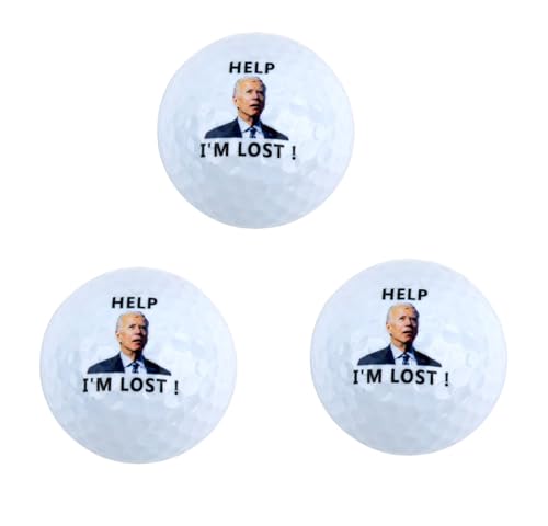 Lymhy 3 Pack Biden Golf Balls Funny Confused Joe Biden Help I'm Lost Cute Novelty Golf Balls Gifts - Image 4