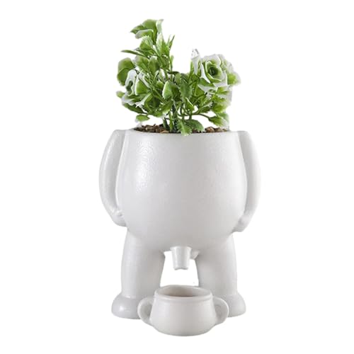 SJDHAHC Funny Shaped Planter Pot - Unique Body Shaped Plant Pot with Novelty Peeing Design for Indoor Plants Funny Succulent Pots and Home Decor Gift (White)