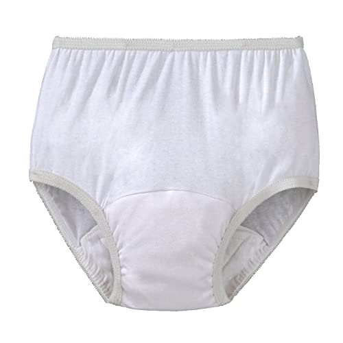 Care Apparel Women's Incontinence Panties Reusable Washable, Single Panty -White - Large