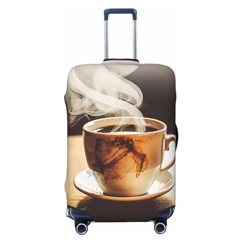 Travel Luggage Cover Fashion Suitcase Protector Hot coffee Spandex Baggage Covers Washable Suitcase Covers Anti-Scratch Luggage Cover Protectors Fits 18-32 Inch Suitcases X-Large