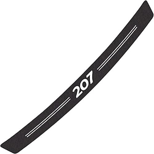 JIOWAX Arrière Protection des Pare-Chocs pour Peugeot 207, Bandes de Protection de Coffre en Fiber de Carbone de Voiture Anti-Rayures Plaque Seuil de Coffre,A White