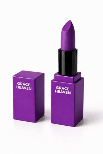 Image of Grace Heaven Matte Lipstick, Long Lasting, Smudge-Proof, Lightweight Formula, Bullet Lipstick (Purple)