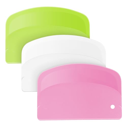 Vutyvve Dough Scraper, Plastic Dough Scraper for Pizza, Pastry, Cake, Set of 3