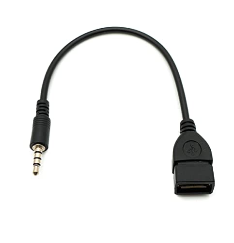 System-S Câble Audio USB 20 cm Jack 3,5 mm mâle vers 2.0 Type A Femelle AUX en Noir